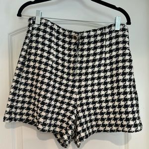 Zara houndstooth shorts